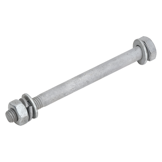 Bolti M10x120mm HDG + 3 skinnur og Ró