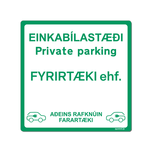 Skilti - Einkastæði fyrirtæki rafmagns