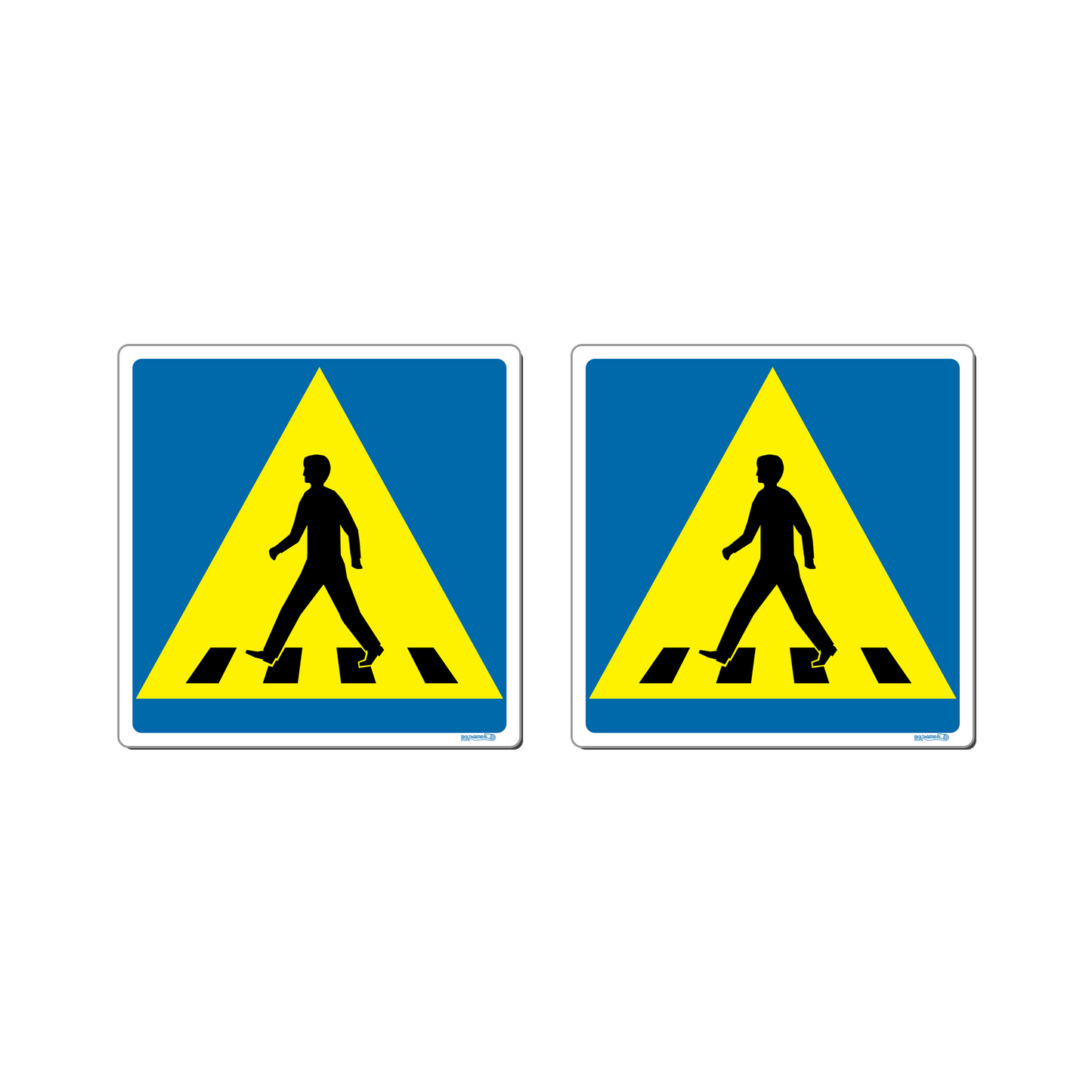 Skilti - Gangbraut báðum megin