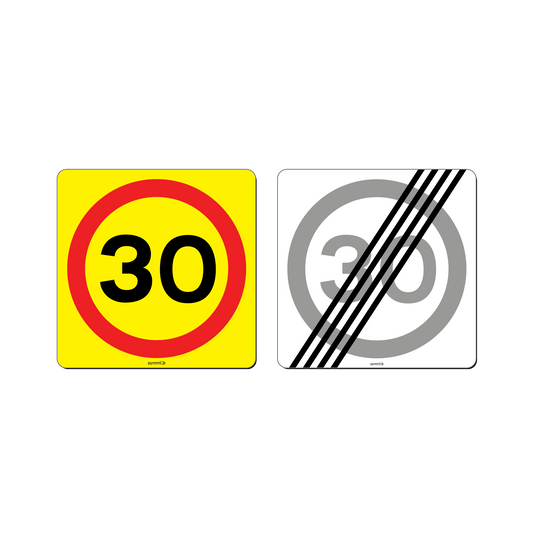 Skilti - 30km / 30 km endar