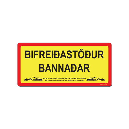 Skilti - Bifreiðastöður bannaðar