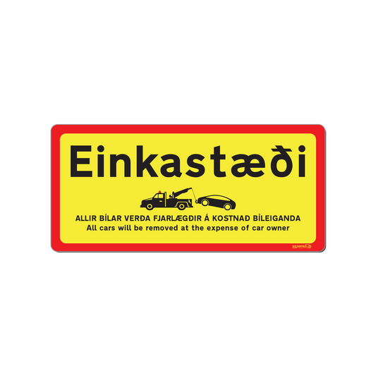 Skilti - Einkastæði